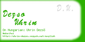 dezso uhrin business card